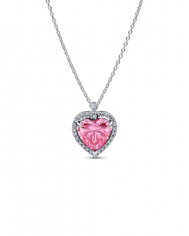 Collar Pandora Halo Corazón Rosa 394414C01