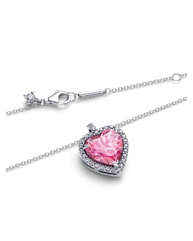 Collar Pandora Halo Corazón Rosa 394414C01 - foto 2