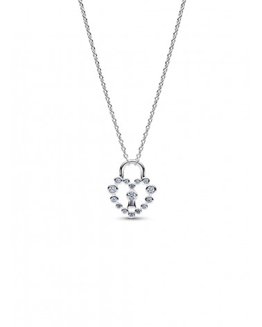 Collar Pandora Candado Corazón Brillante 394416C01