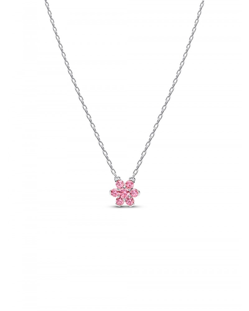 Collar Pandora con Colgante Flor Rosa Brillante 395116C01
