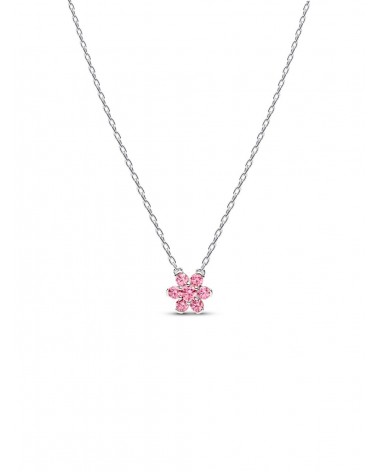 Collar Pandora con Colgante Flor Rosa Brillante 395116C01
