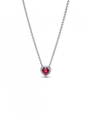 Collar Pandora Corazón Elevado Rojo 398425C04