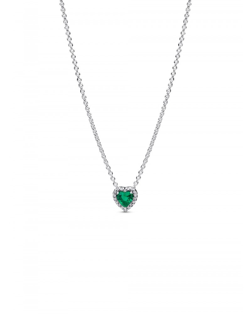Collar Pandora Corazón Elevado Verde 398425C05