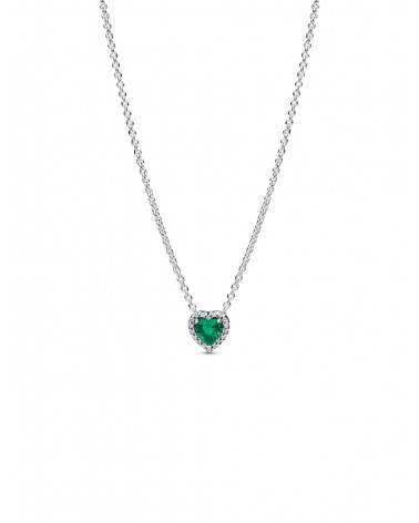 Collar Pandora Corazón Elevado Verde 398425C05