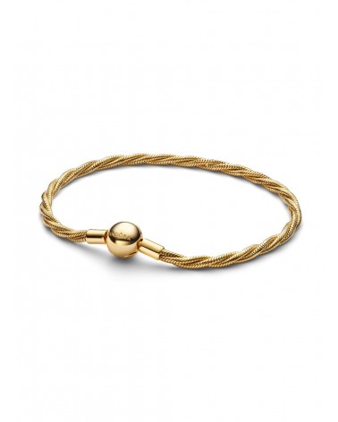 Pulsera Pandora de Cadena de Serpiente Trenzada con Cierre Redondo 563757C00