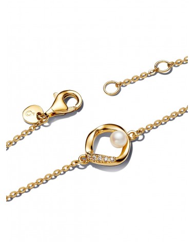Pulsera Pandora Círculo Forma Orgánica en Pavé y Perla Cultivada de Agua Dulce Tratada 563830C01 - foto 2