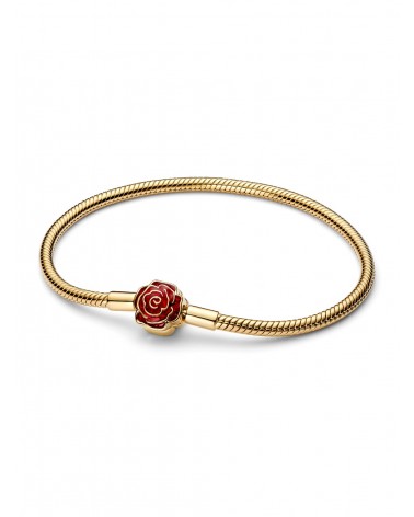 Pulsera Pandora Cadena de serpiente con cierre Rosa Encantada de la Bella y la Bestia de Disney 564019C01