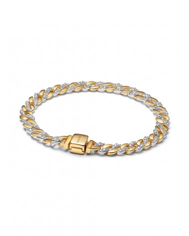 Pulsera Pandora de Cadena Cubana en Pavé Dos Tonos 564229C01
