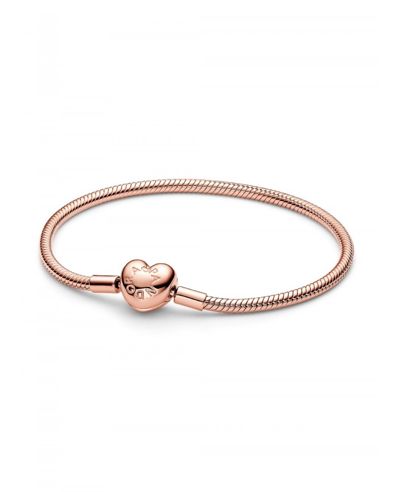 Pulsera Pandora de Cadena de Serpiente con Cierre de Corazón 583050C00
