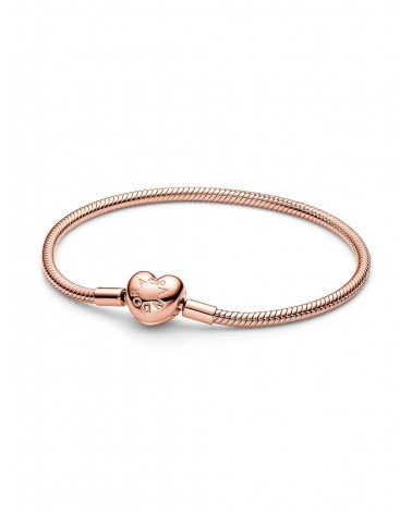 Pulsera Pandora de Cadena de Serpiente con Cierre de Corazón 583050C00