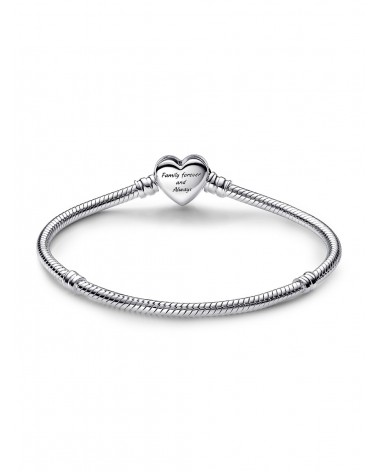 Pulsera Pandora de Cadena de Serpiente con Cierre de Corazón Infinito Brillante 592645C01 - foto 2