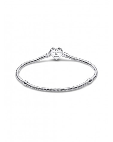 Pulsera Pandora de Cadena de Serpiente con Cierre de Corazón Infinito Rosa Brillante 592645C02 - foto 2