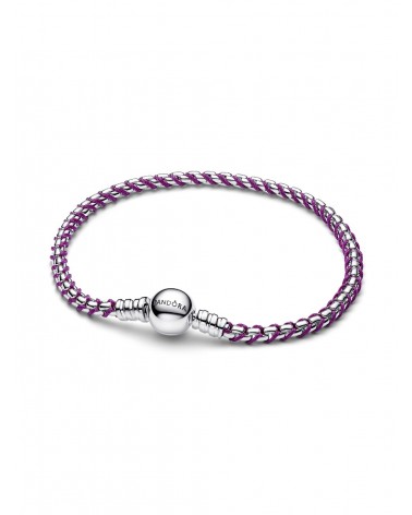 Pulsera Pandora Cadena Caja Cordón Morado 593816C03