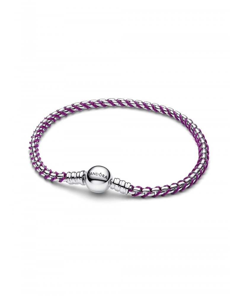 Pulsera Pandora Cadena Caja Cordón Morado 593816C03
