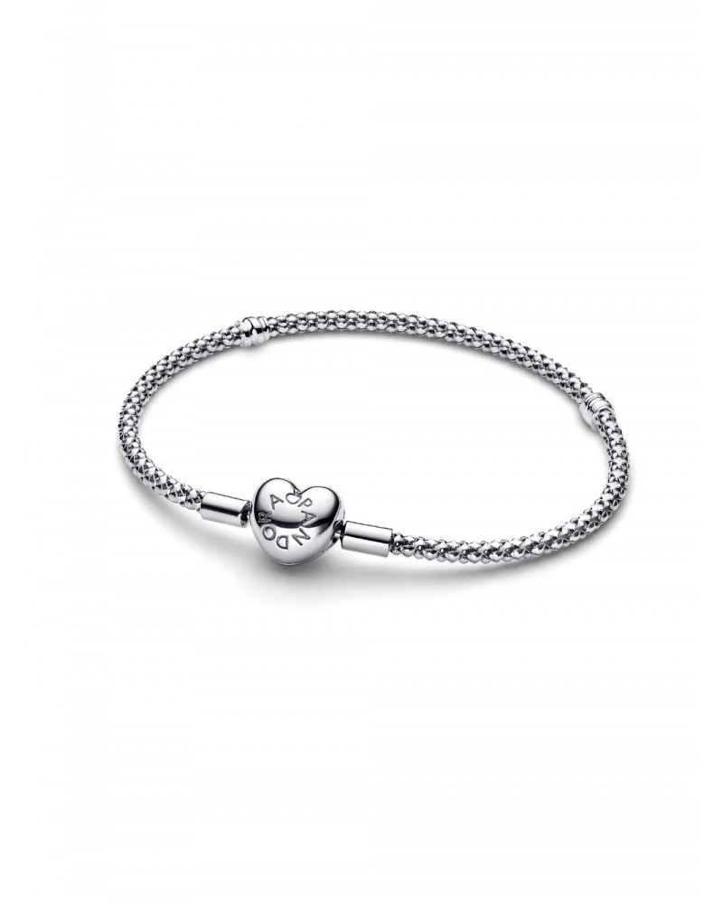 Pulsera Pandora de Cadena de Tachuelas con Cierre de Corazón 593853C00