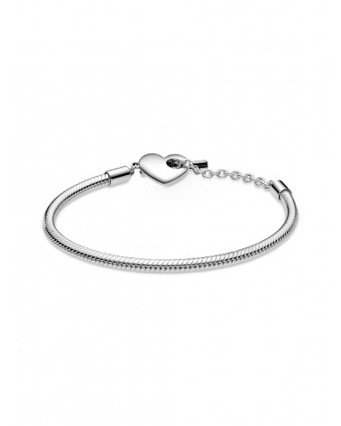 Pulsera Pandora de Cadena de Serpiente Barra en T y corazón 599285C00 - foto 3