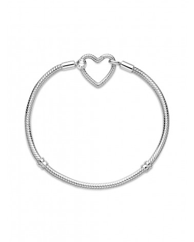 Pulsera Pandora Cadena de Serpiente con Cierre de Corazón 599539C00 - foto 2