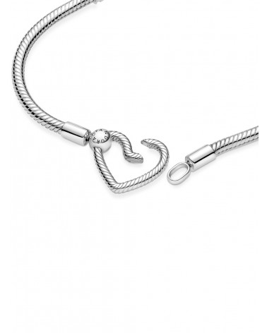 Pulsera Pandora Cadena de Serpiente con Cierre de Corazón 599539C00 - foto 3