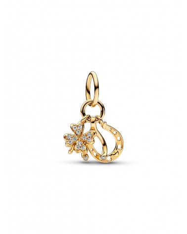 Charm Pandora colgante Trébol de la suerte, Hueso de los deseos y Herradura 752337C01