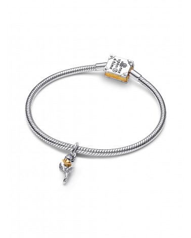 Charm Pandora Colgante Rosa Encantada de la Bella y la Bestia de Disney con diamante sintético creado en laboratorio 764405C01 -