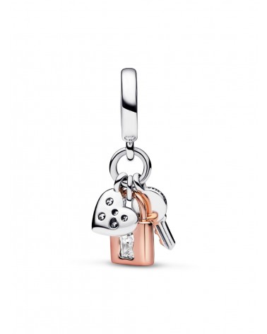Charm Pandora Colgante Triple Llave, Candado y Corazón en Dos Tonos 782506C01 - foto 2
