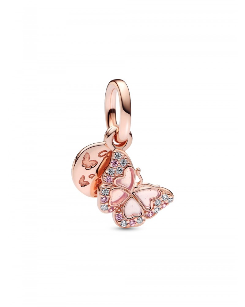 Charm Pandora Colgante Doble Mariposa Rosa 782555C01
