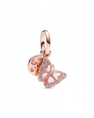 Charm Pandora Colgante Doble Mariposa Rosa 782555C01