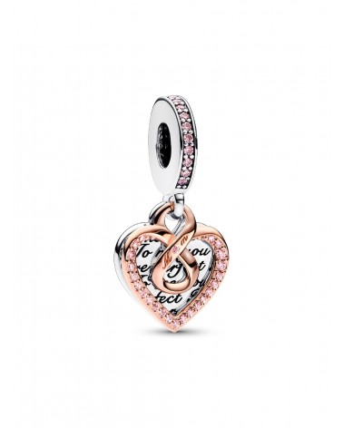 Charm Pandora Colgante Doble Corazón Infinito en Dos Tonos 782641C01