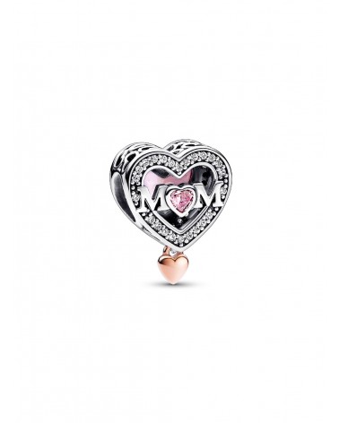 Charm Pandora Mamá y Corazón en Filigrana en Dos Tonos 782653C01