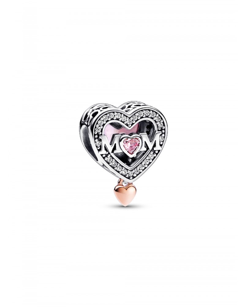 Charm Pandora Mamá y Corazón en Filigrana en Dos Tonos 782653C01