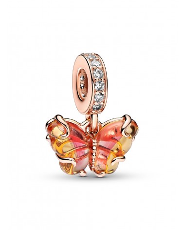 Charm Pandora Colgante de Cristal de Murano Rosa y Amarillo Mariposa 782698C01