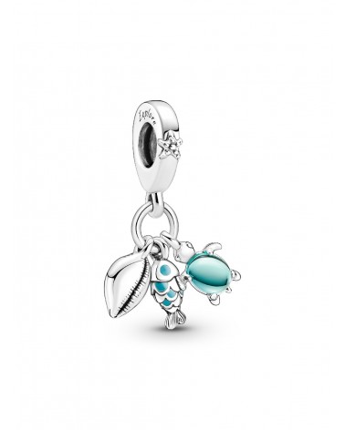 Charm Pandora Colgante Triple Pez, Tortuga Marina y Concha 791697C01