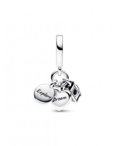 Charm Pandora Colgante Triple Cámara, Corazón y Brújula 792703C01 - foto 3