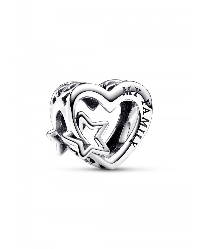Charm Pandora Corazón en filigrana Familia y Estrella 792829C00