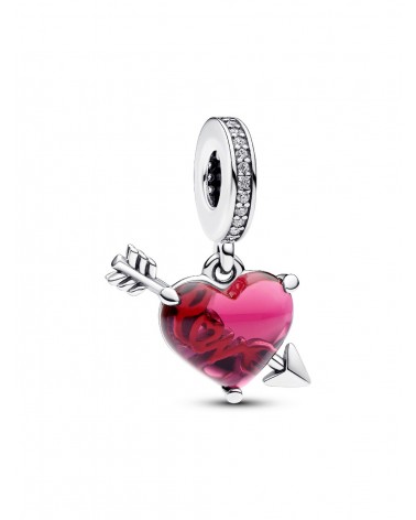 Charm Pandora Colgante Corazón y Flecha Cristal de Murano Rojo 793085C01