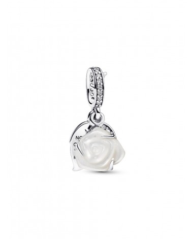 Charm Pandora Colgante Doble Rosa Blanca Floreciendo 793200C01