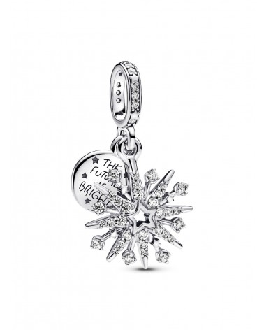 Charm Pandora Doble Colgante Fuegos Artificiales Brillantes 793512C01