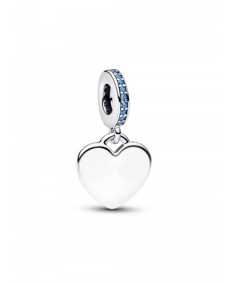 Charm Pandora Colgante Corazón Grabable Azul 793926C03