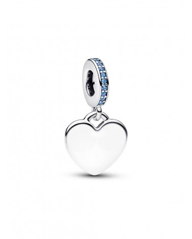 Charm Pandora Colgante Corazón Grabable Azul 793926C03