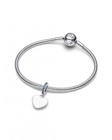 Charm Pandora Colgante Corazón Grabable Azul 793926C03 - foto 3