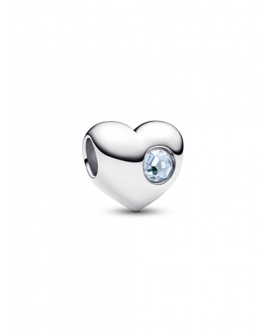 Charm Pandora Grabable Corazón Gema Azul Aguamarina 794161C03