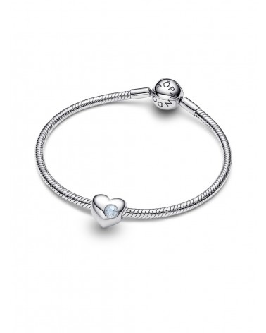 Charm Pandora Grabable Corazón Gema Azul Aguamarina 794161C03 - foto 2