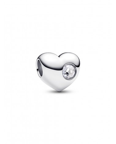 Charm Pandora Grabable Corazón Gema Transparente 794161C04
