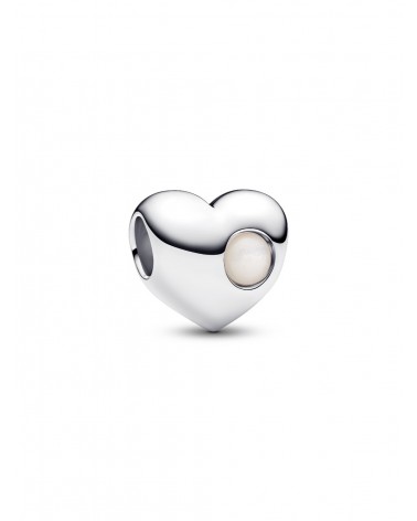 Charm Pandora Grabable Corazón Gema Blanca 794161C06