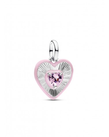 Charm Pandora Medallón Corazón Radiante Rosa 794409C01