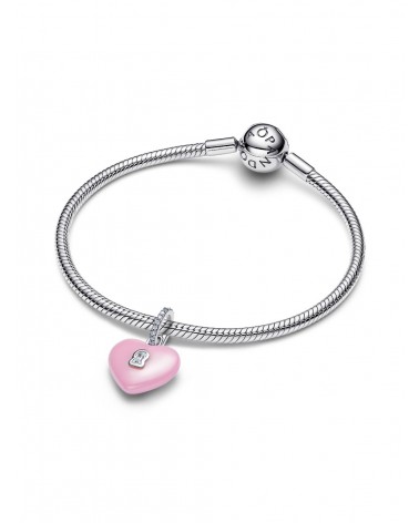 Charm Pandora Colgante Candado Corazón Cerámica Rosa 794424C01 - foto 2