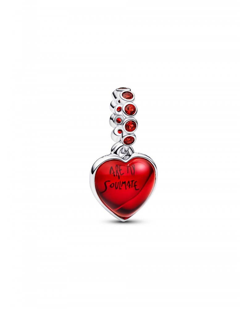 Charm Pandora Colgante Doble Corazón Cristal de Murano Rojo 794429C01