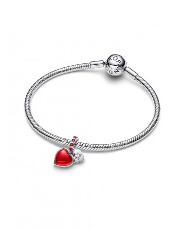 Charm Pandora Colgante Doble Corazón Cristal de Murano Rojo 794429C01 - foto 3