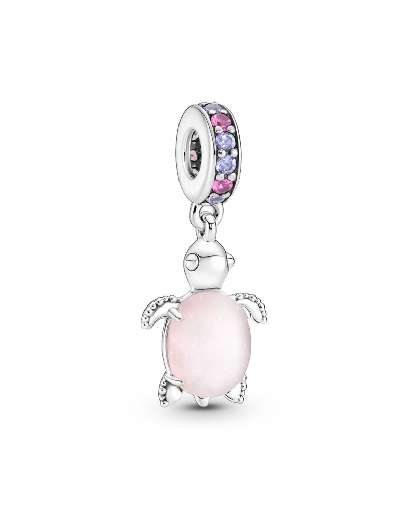 Charm Pandora Colgante Tortuga Marina de Cristal de Murano Rosa 798939C02