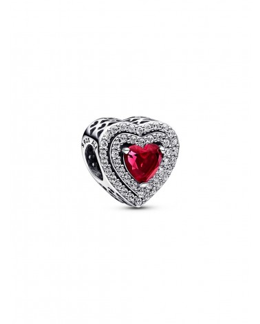 Charm Pandora Corazón Nivelado Rojo Brillante 799218C02